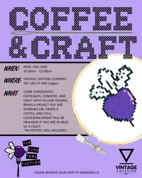 Join us for a chill Sunday morning of crafting, coffee and meeting fellow vegans.