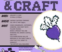 Join us for a chill Sunday morning of crafting, coffee and meeting fellow vegans.